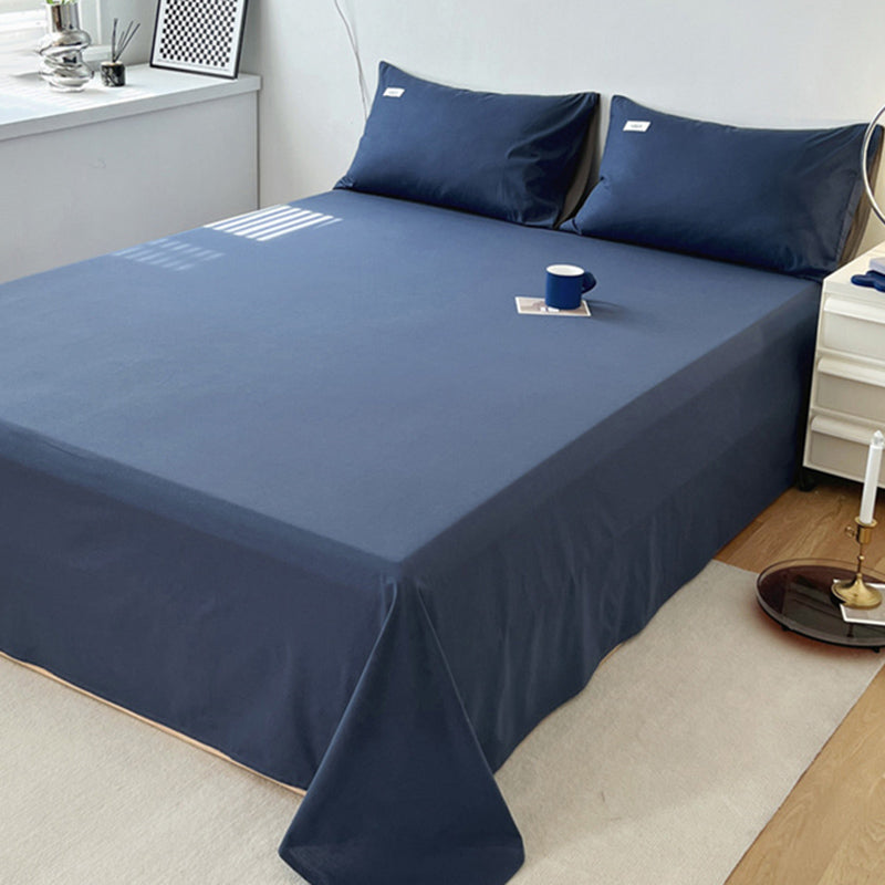 Elegant Fitted Sheet Cotton Solid Color Bed Sheet Set for Bedroom