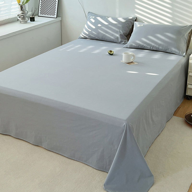 Elegant Fitted Sheet Cotton Solid Color Bed Sheet Set for Bedroom