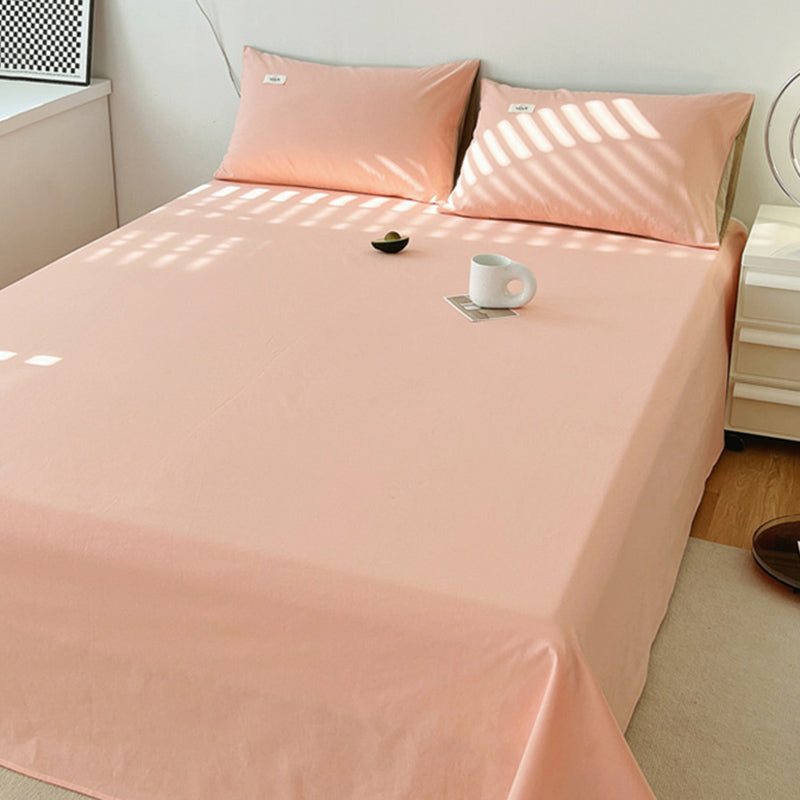 Elegant Fitted Sheet Cotton Solid Color Bed Sheet Set for Bedroom