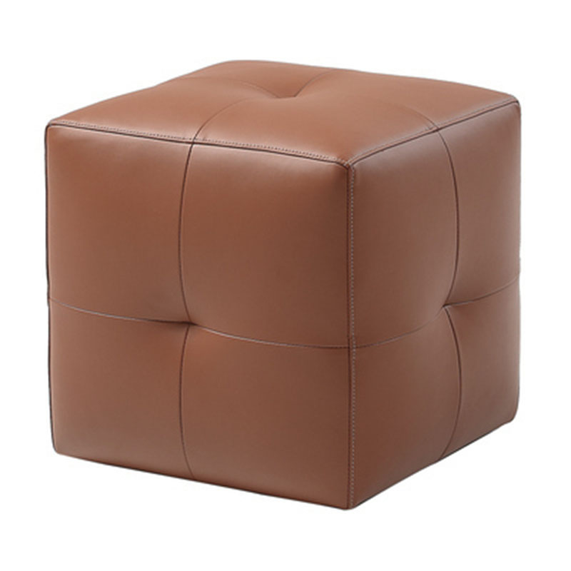 Modern Square Footstools Genuine Leather Foot Stool , 16.38" H