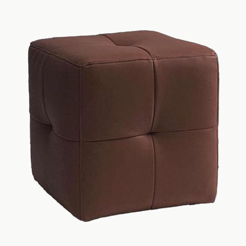 Modern Square Footstools Genuine Leather Foot Stool , 16.38" H