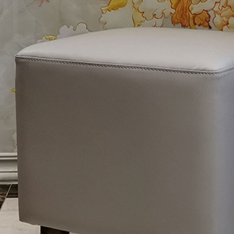 Contemporary Square Ottoman Leather Foot Stool with Legs for Home