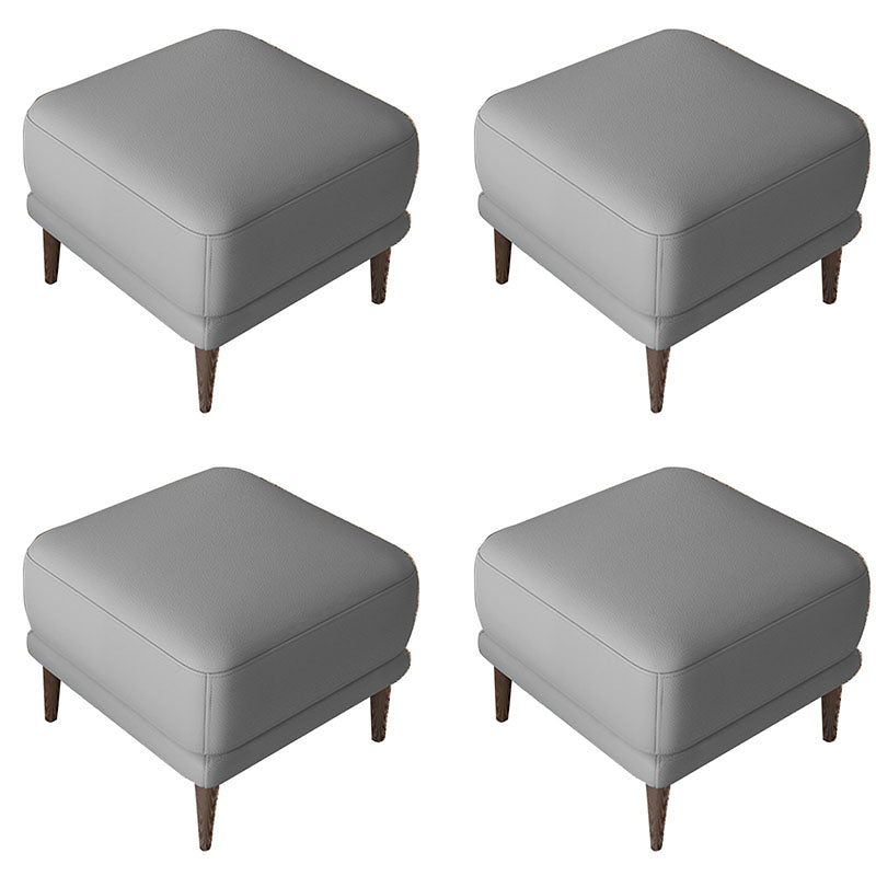 Contemporary Square Ottoman Home Leather Foot Stool with Legs