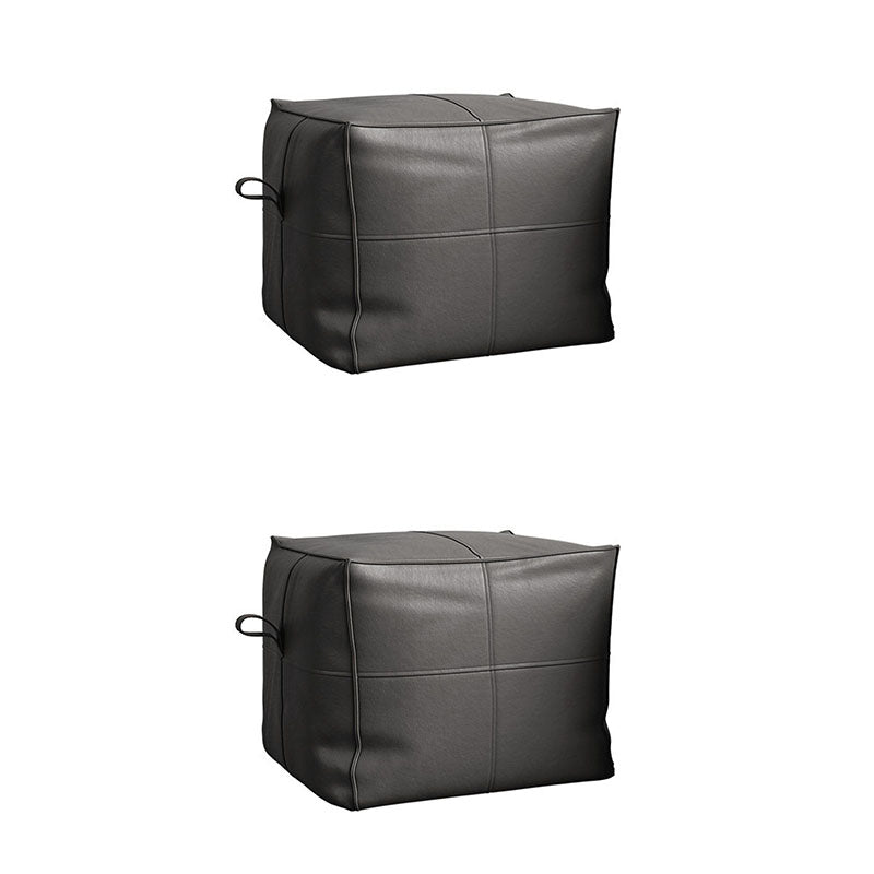 Contemporary Home Square Ottoman Leather Foot Stool without Legs