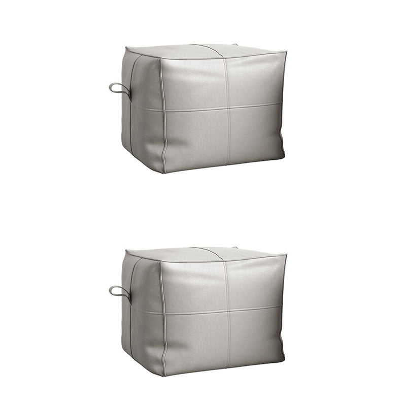 Contemporary Home Square Ottoman Leather Foot Stool without Legs