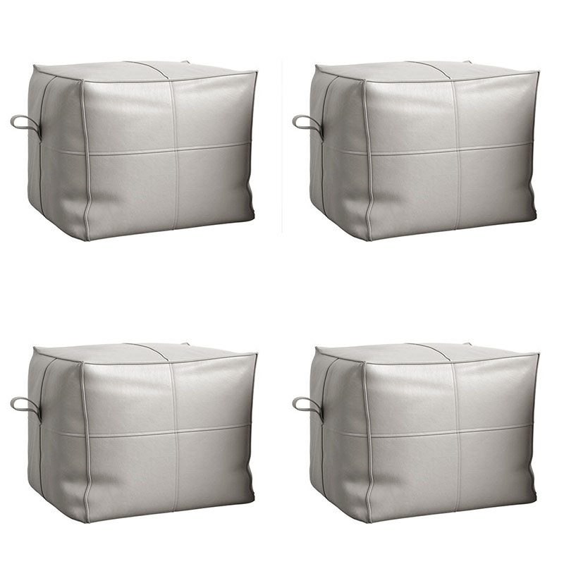 Contemporary Home Square Ottoman Leather Foot Stool without Legs