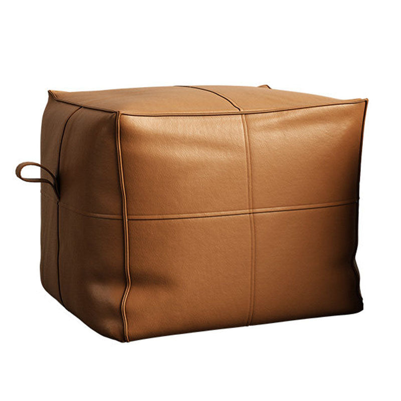 Contemporary Home Square Ottoman Leather Foot Stool without Legs