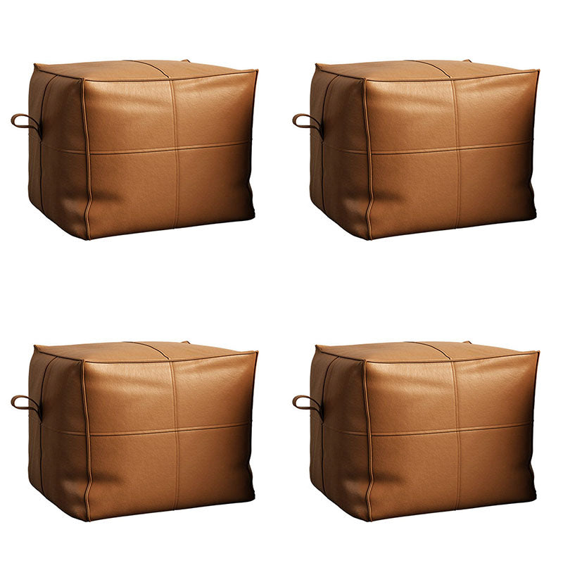 Contemporary Home Square Ottoman Leather Foot Stool without Legs