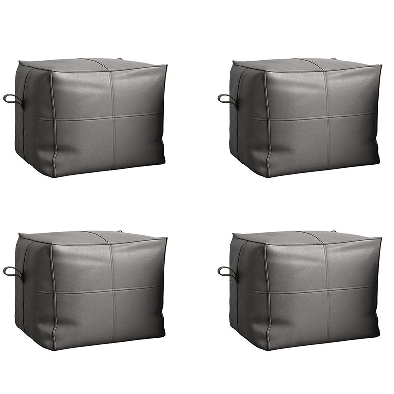 Contemporary Home Square Ottoman Leather Foot Stool without Legs