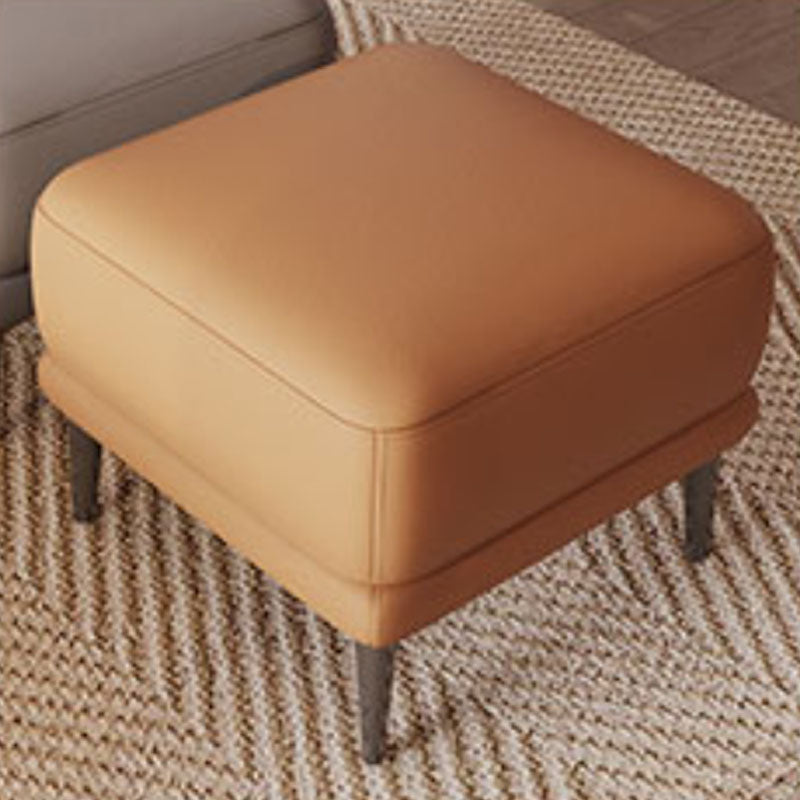 Square Footstools Genuine Leather Foot Stool , 15.6 Inch Width