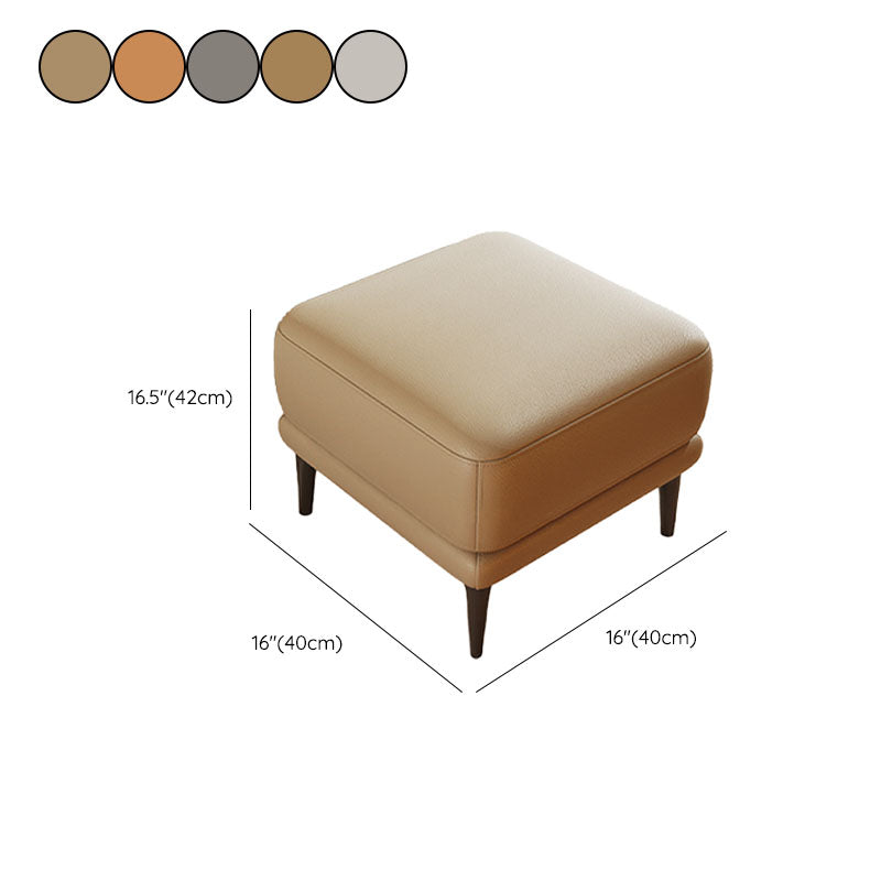 Square Footstools Genuine Leather Foot Stool , 15.6 Inch Width