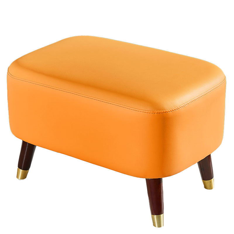 Rectangle Footstools Genuine Leather Foot Stool , 14.82 Inch Width