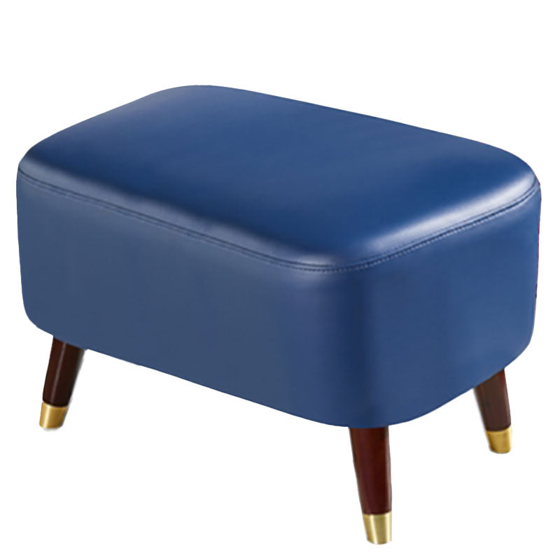 Rectangle Footstools Genuine Leather Foot Stool , 14.82 Inch Width