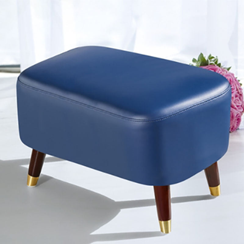 Rectangle Footstools Genuine Leather Foot Stool , 14.82 Inch Width