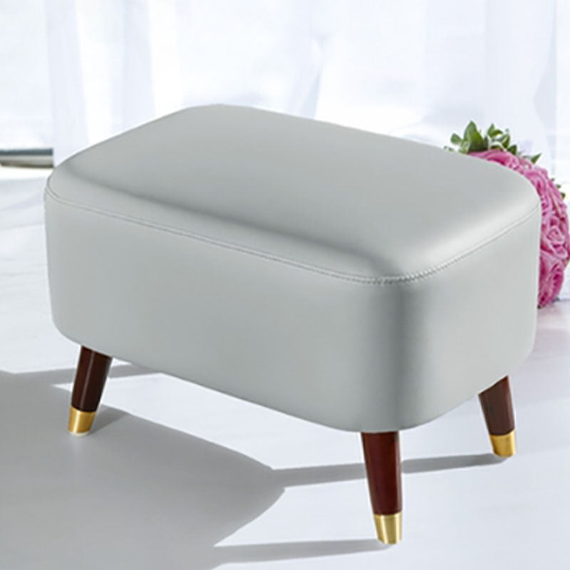 Rectangle Footstools Genuine Leather Foot Stool , 14.82 Inch Width