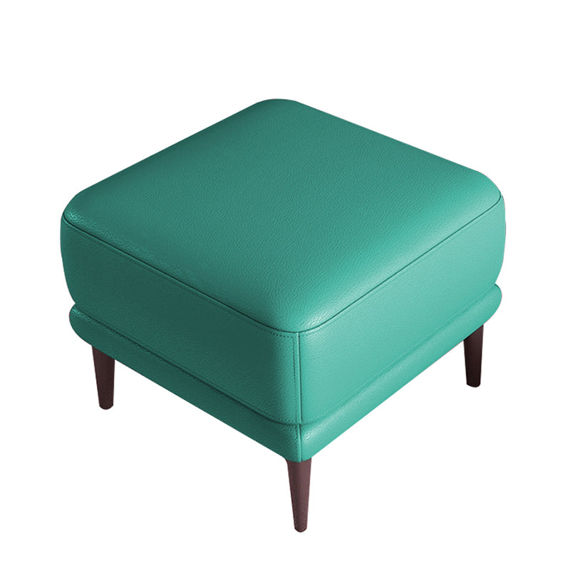 Square Footstools Genuine Leather Foot Stool , 16.38 Inch Height