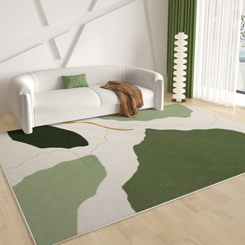 Funky Colorblock Rug Morandi Color Area Rug Polyester Easy Care Carpet for Home Decoration