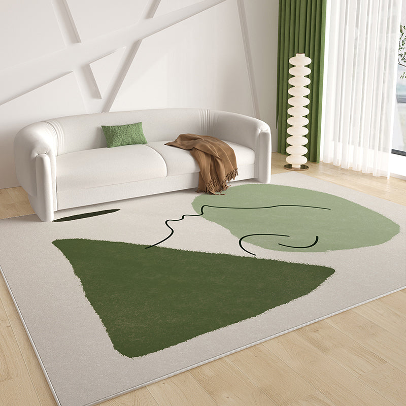 Funky Colorblock Rug Morandi Color Area Rug Polyester Easy Care Carpet for Home Decoration