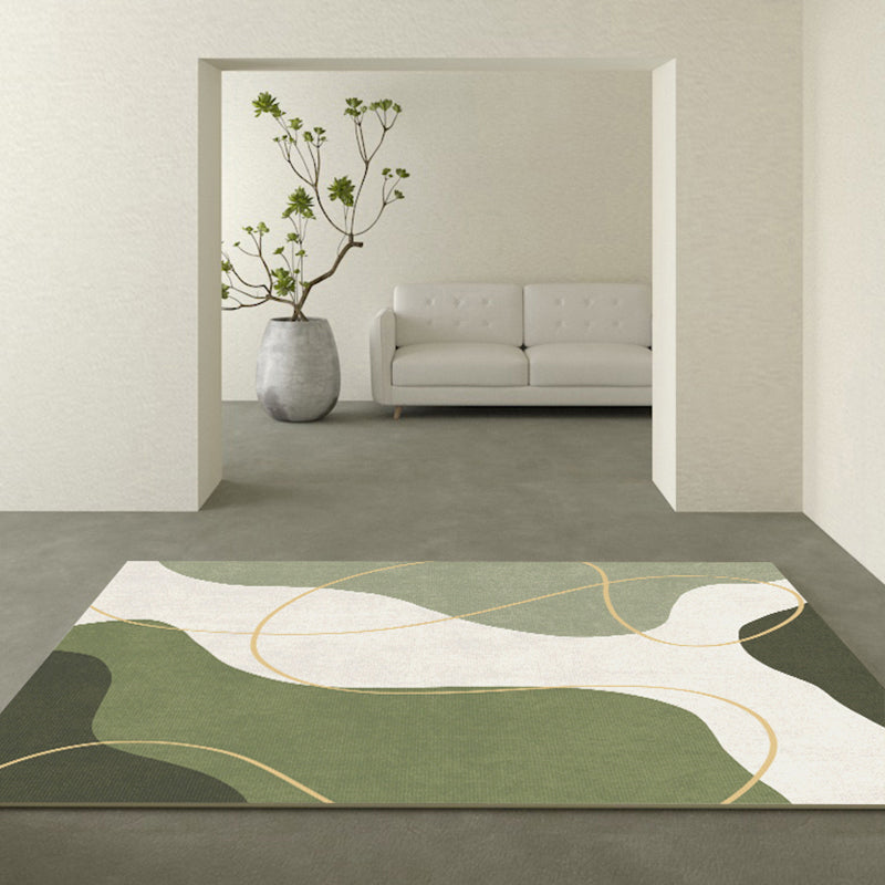 Trendy Colorblock Rug Morandi Color Area Rug Polyester Easy Care Carpet for Bedroom