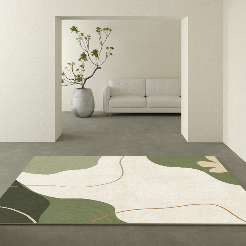Trendy Colorblock Rug Morandi Color Area Rug Polyester Easy Care Carpet for Bedroom