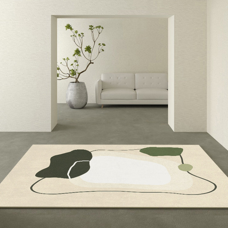 Trendy Colorblock Rug Morandi Color Area Rug Polyester Easy Care Carpet for Bedroom