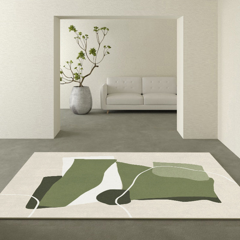 Trendy Colorblock Rug Morandi Color Area Rug Polyester Easy Care Carpet for Bedroom