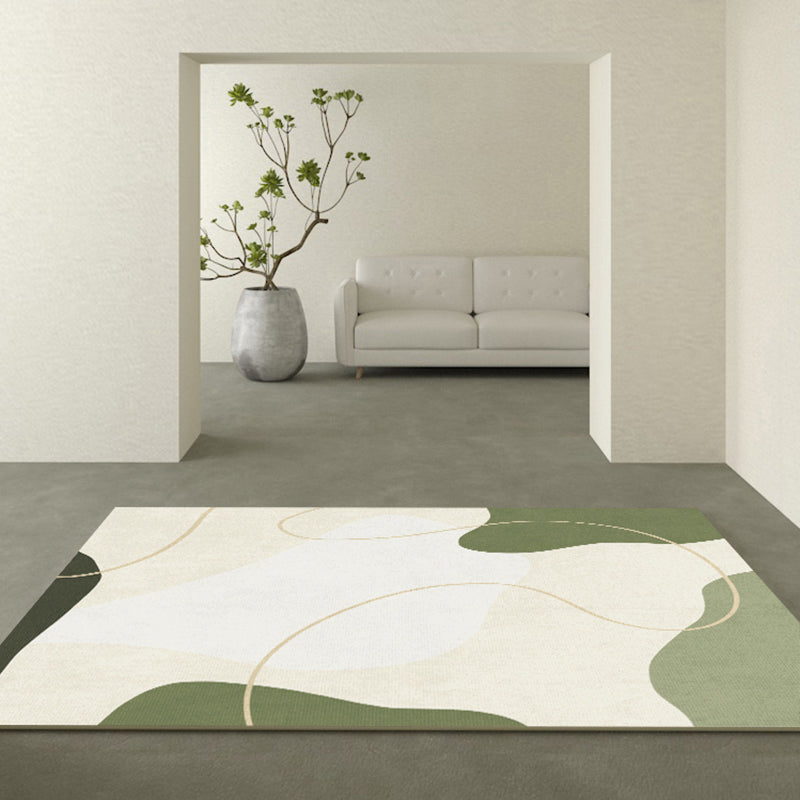 Trendy Colorblock Rug Morandi Color Area Rug Polyester Easy Care Carpet for Bedroom