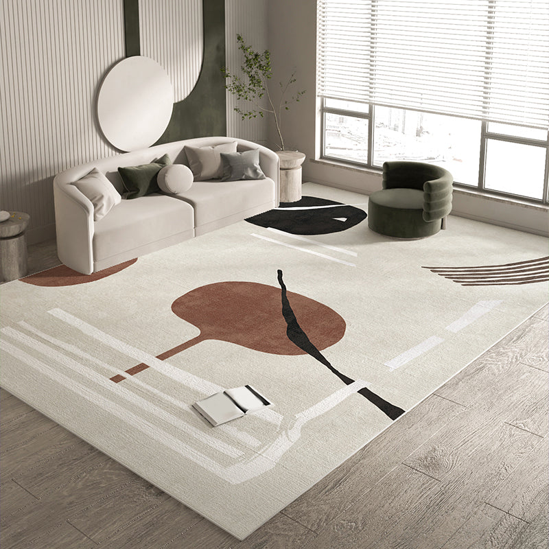 Simple Colorblock Rug Morandi Color Area Rug Polyester Easy Care Carpet for Bedroom