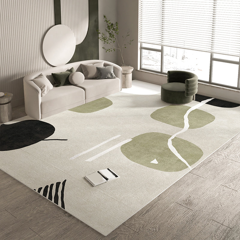 Simple Colorblock Rug Morandi Color Area Rug Polyester Easy Care Carpet for Bedroom