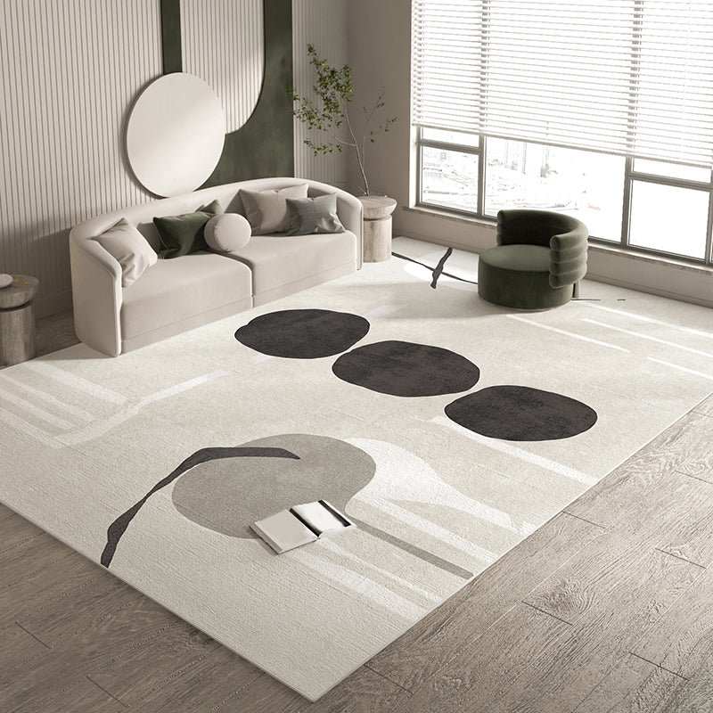 Simple Colorblock Rug Morandi Color Area Rug Polyester Easy Care Carpet for Bedroom