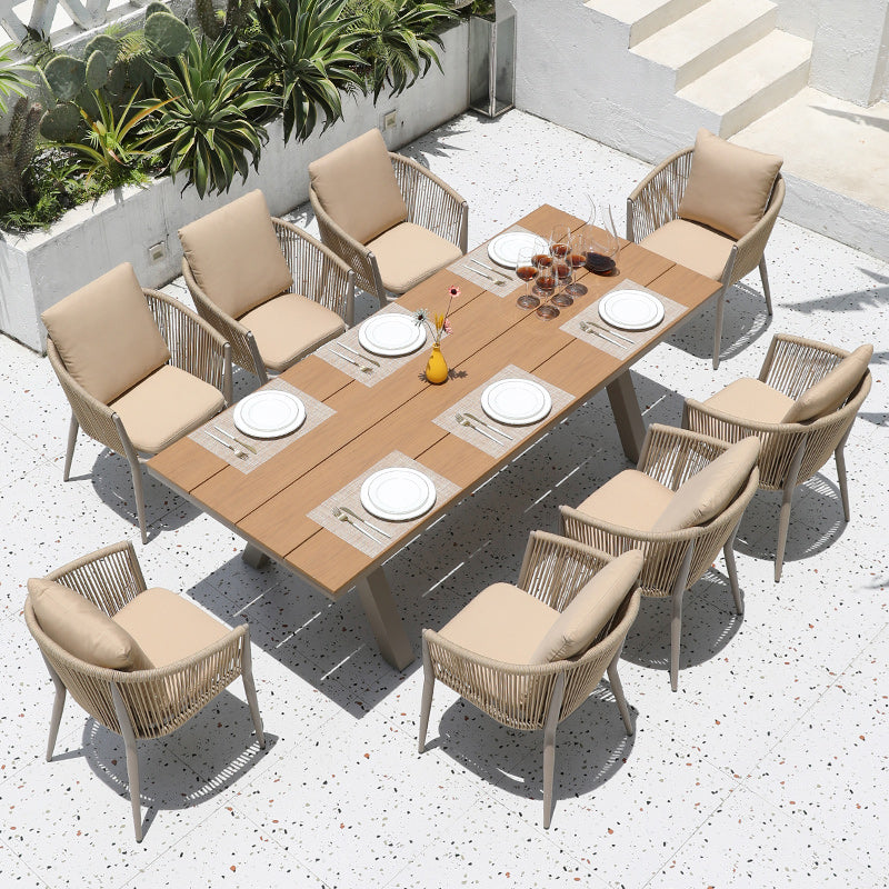 Water Resistant Patio Table Set 1/3/5/7/9 Pcs Modern Dining Table Set