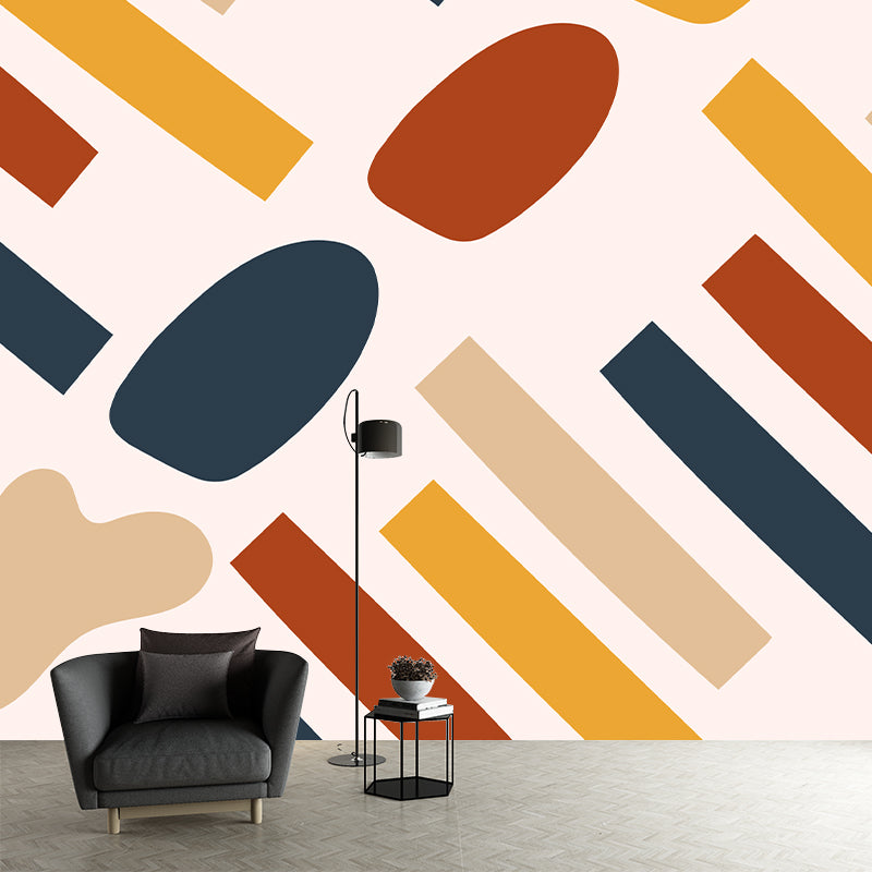 Illustration Abstract Geometry Mural Stain Resistant Living Room Wall Mural