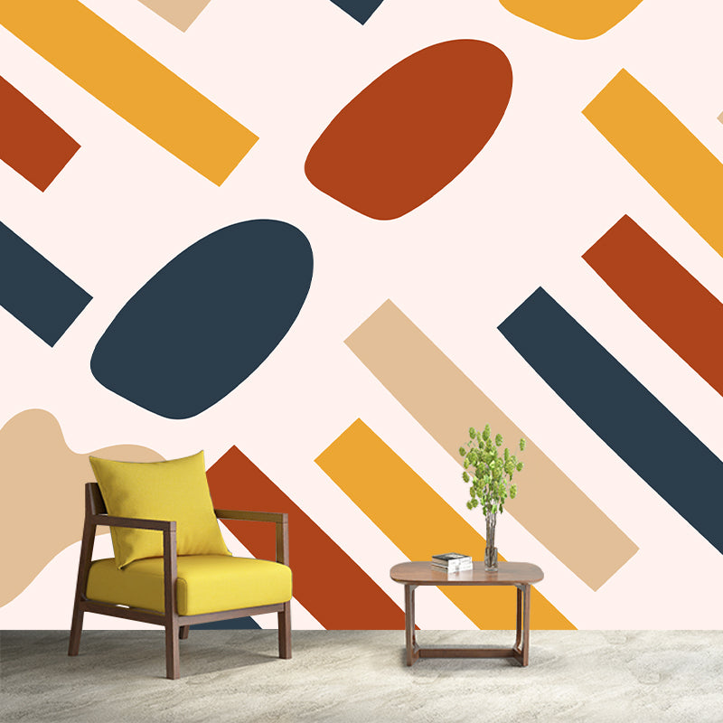 Illustration Abstract Geometry Mural Stain Resistant Living Room Wall Mural