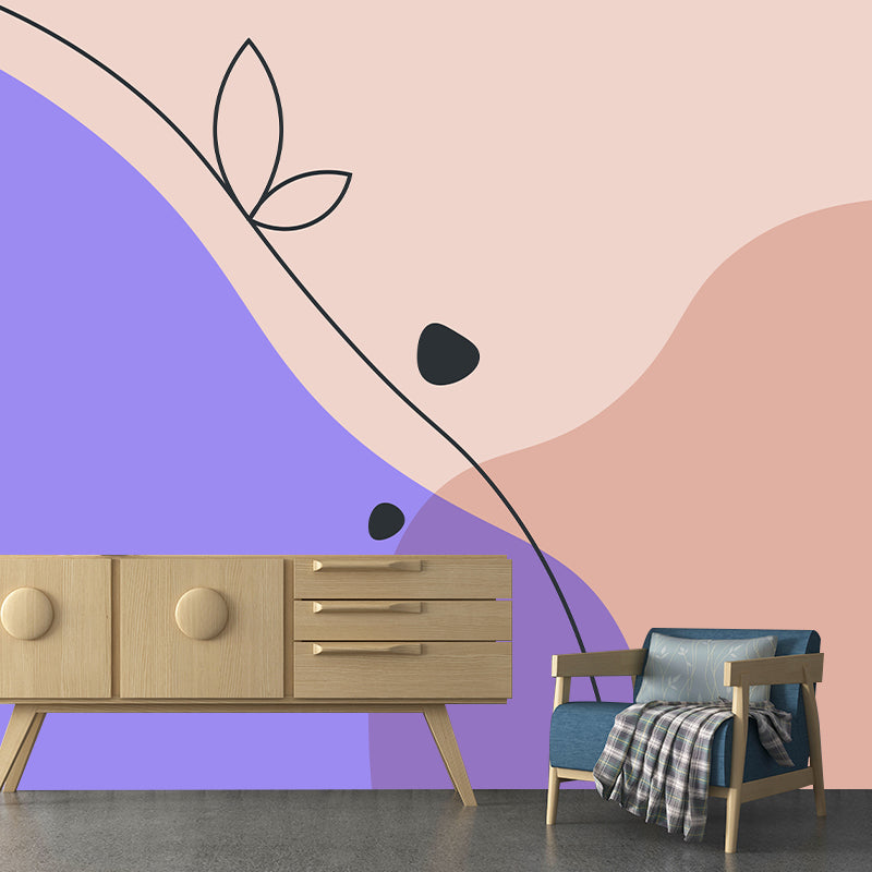 Minimalism Mildew Resistant Wallpaper Illustration Sleeping Room Wall Mural
