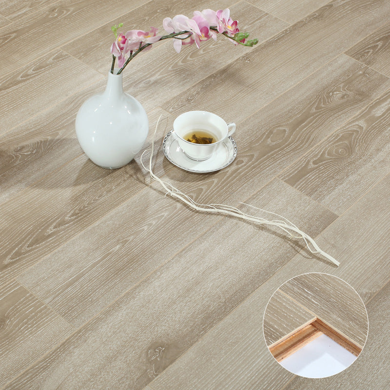 Traditional Flooring Planks Solid Wood Wire Brushed Click-Locking Wood Tile Set