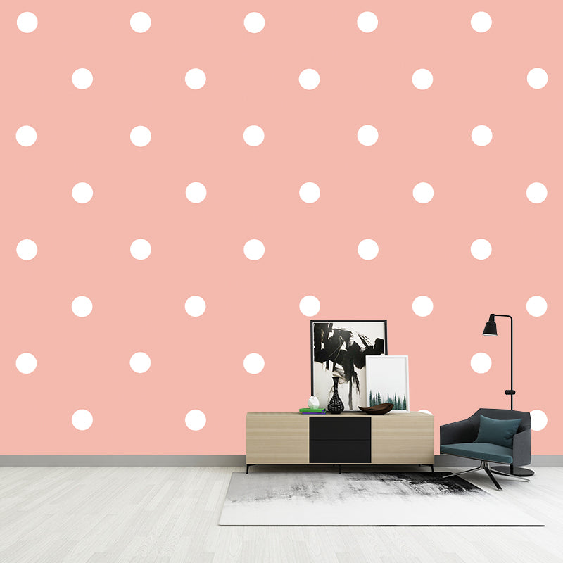 Polka Dot Mildew Resistant Wallpaper Illustration Sleeping Room Wall Mural