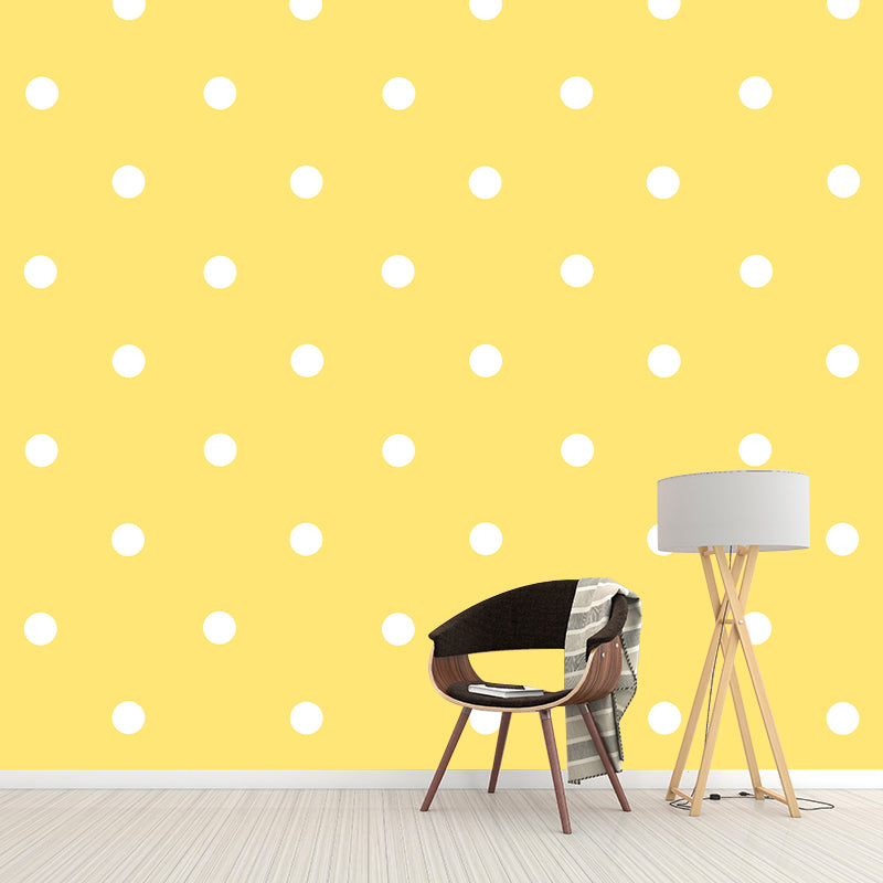 Polka Dot Mildew Resistant Wallpaper Illustration Sleeping Room Wall Mural