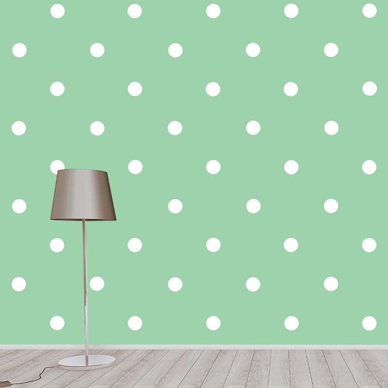 Polka Dot Mildew Resistant Wallpaper Illustration Sleeping Room Wall Mural