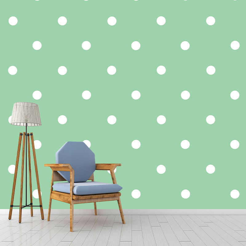 Polka Dot Mildew Resistant Wallpaper Illustration Sleeping Room Wall Mural
