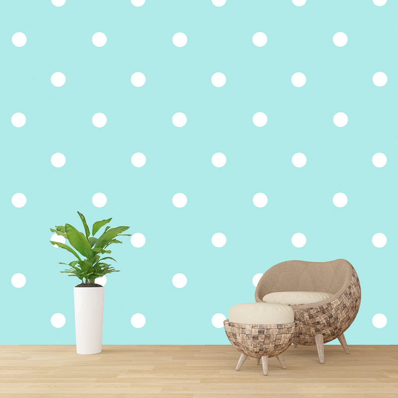 Polka Dot Mildew Resistant Wallpaper Illustration Sleeping Room Wall Mural
