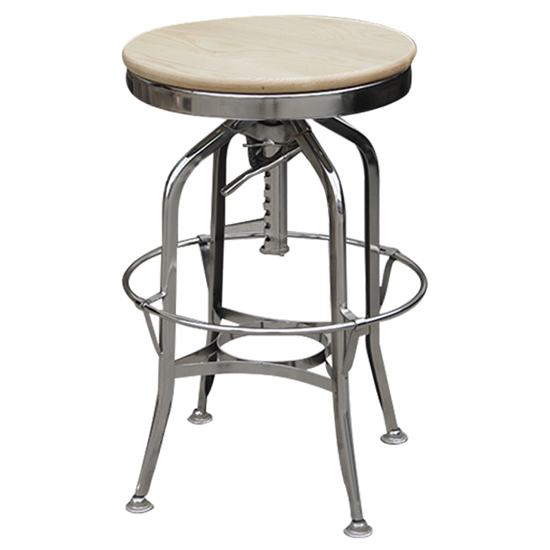 Industrial Metal Legs Bar Stools Indoor Faux Leather Counter Chair