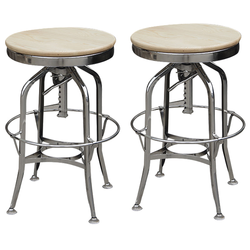 Industrial Metal Legs Bar Stools Indoor Faux Leather Counter Chair