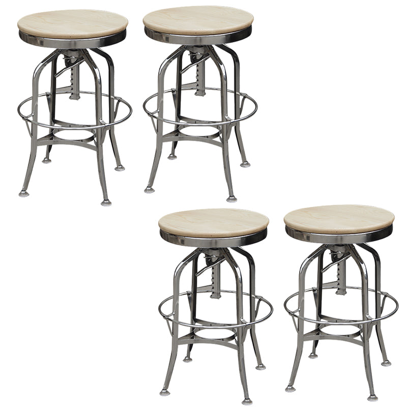 Industrial Metal Legs Bar Stools Indoor Faux Leather Counter Chair
