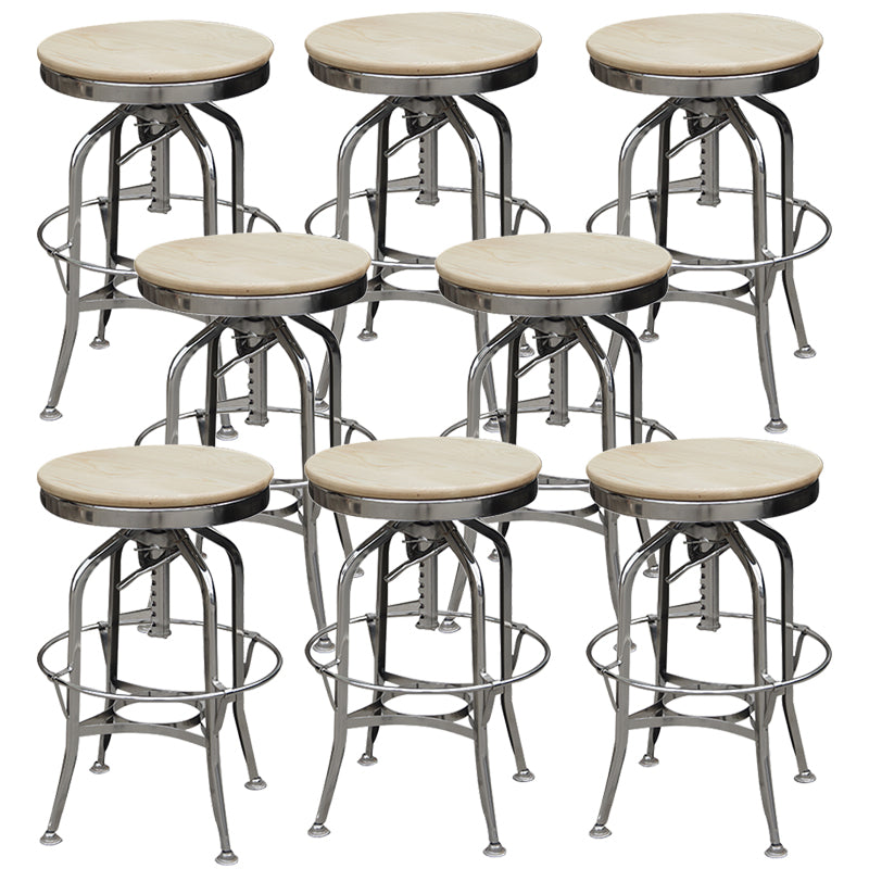 Industrial Metal Legs Bar Stools Indoor Faux Leather Counter Chair