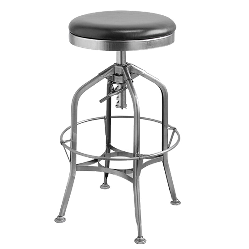 Industrial Metal Legs Bar Stools Indoor Faux Leather Counter Chair