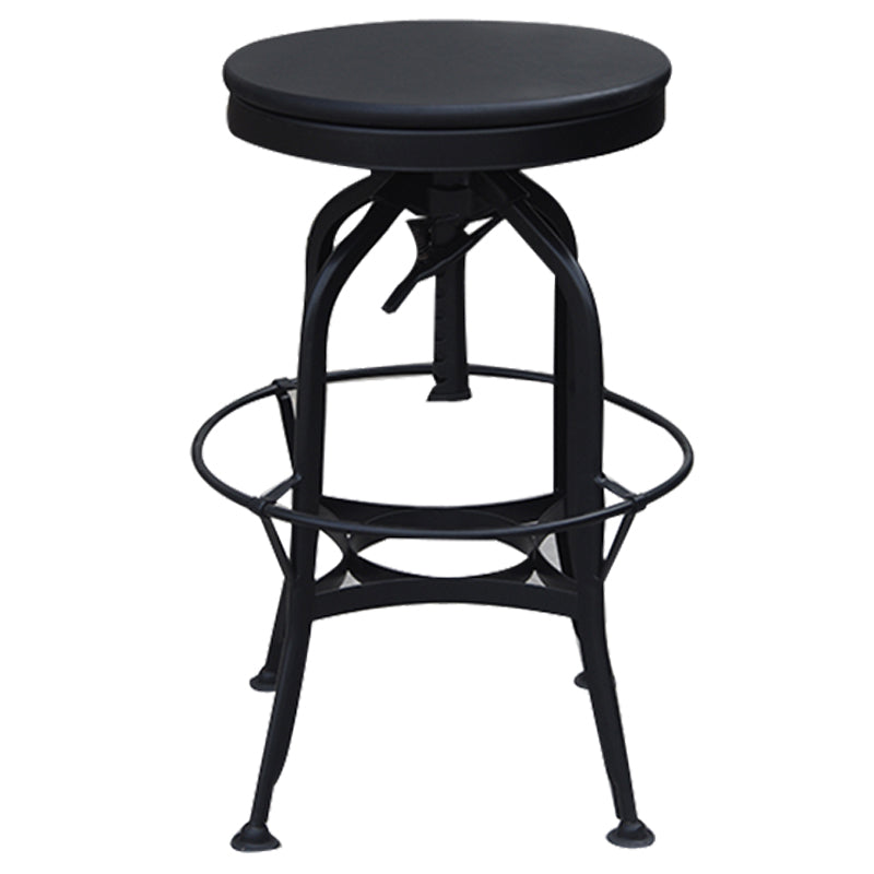 Industrial Metal Legs Bar Stools Indoor Faux Leather Counter Chair