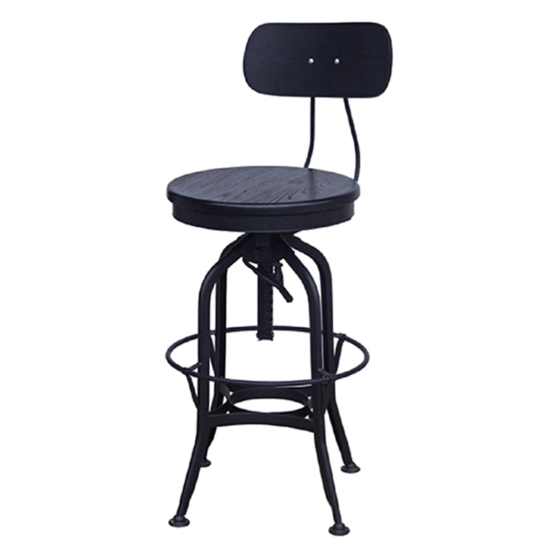 Industrial Metal Legs Bar Stools Indoor Faux Leather Counter Chair