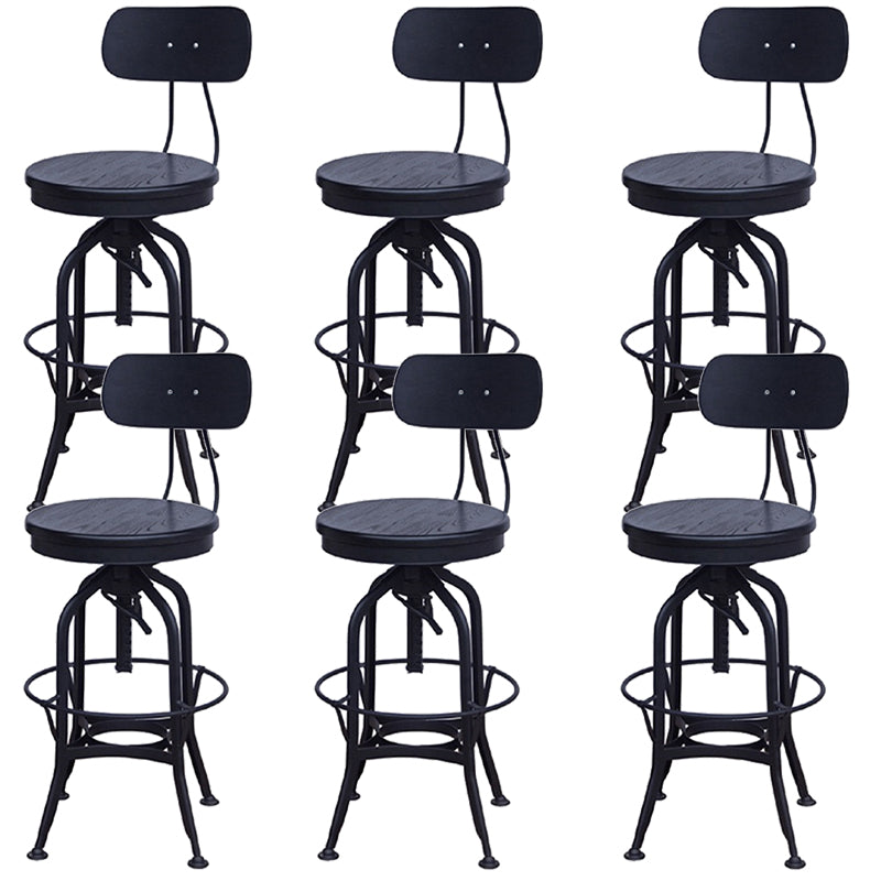 Industrial Metal Legs Bar Stools Indoor Faux Leather Counter Chair
