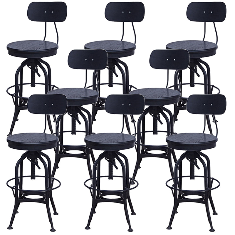 Industrial Metal Legs Bar Stools Indoor Faux Leather Counter Chair