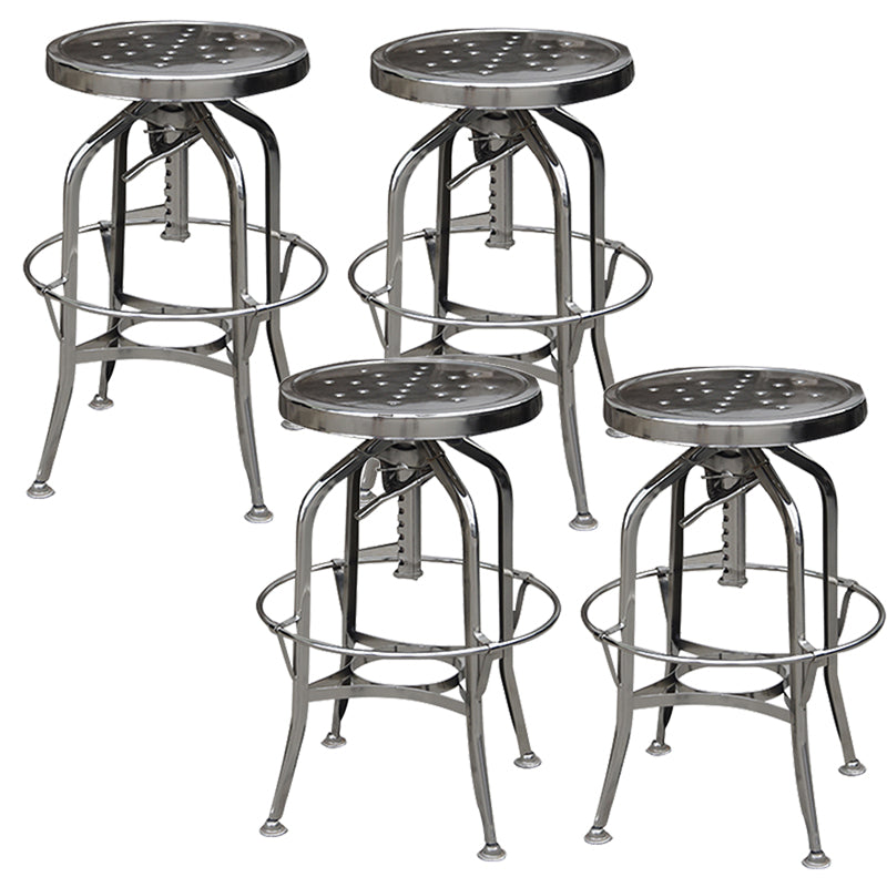 Industrial Metal Legs Bar Stools Indoor Faux Leather Counter Chair